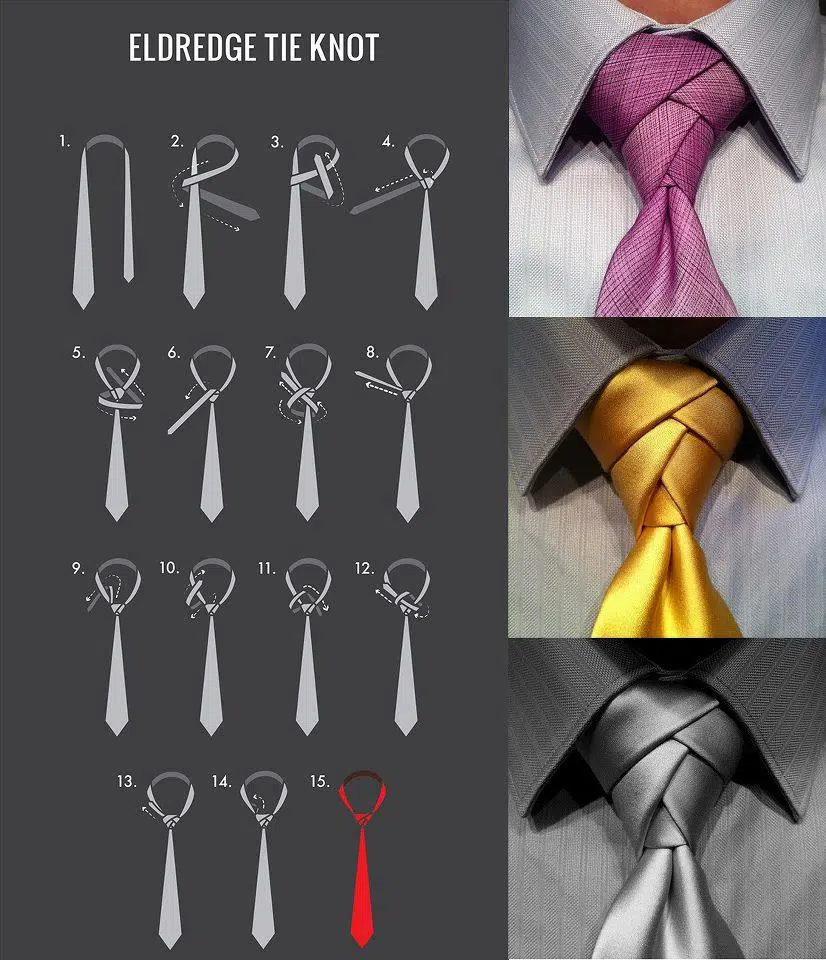 Schéma pour réaliser un nœud de cravate Eldredge