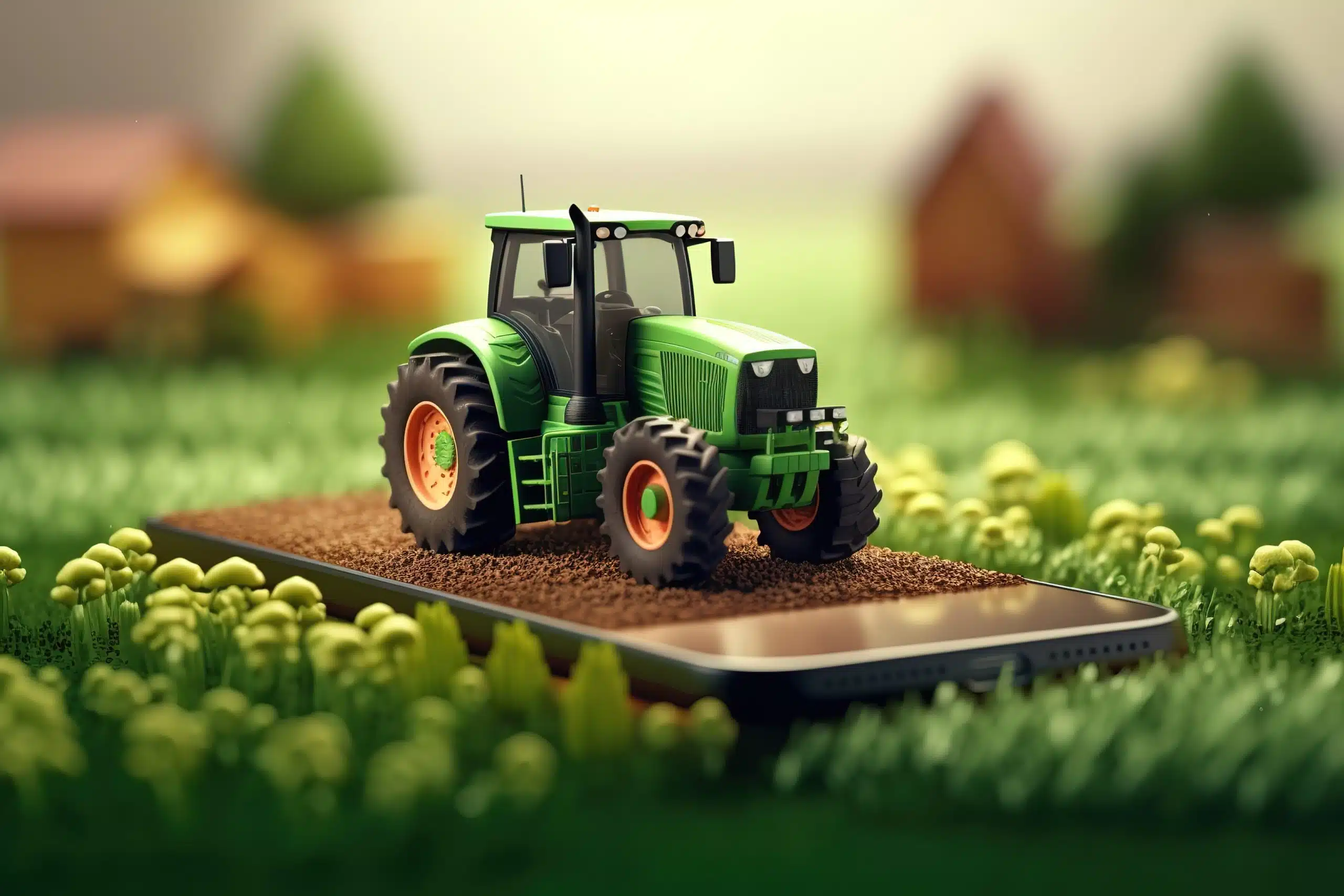 image 3d d'un tracteur