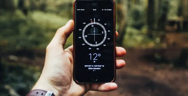 boussole sur un smartphone