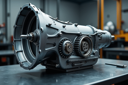 Boîte de vitesse automatique avec mécanisme visible sur un plan de travail