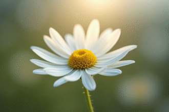 Edelweiss en gros plan en pleine floraison avec lumière matinale