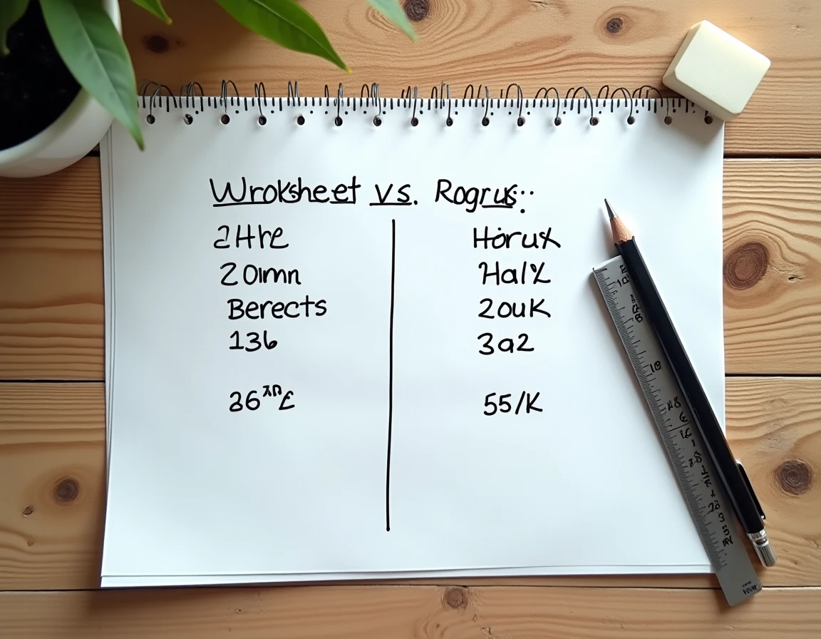 Fiche de conversion manuscrite hectares vers kilomètres carrés avec annotations au crayon sur table en bois