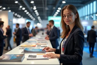 Stand d'entreprise attractif lors d'un salon professionnel