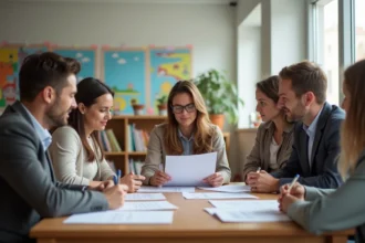 Parents d'élèves se réunissant pour créer une association éducative