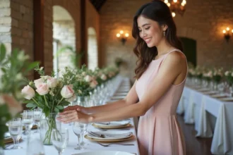 Décoration de mariage harmonieuse avec des couleurs assorties