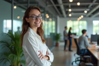 Employés heureux et en bonne santé dans un environnement de travail positif