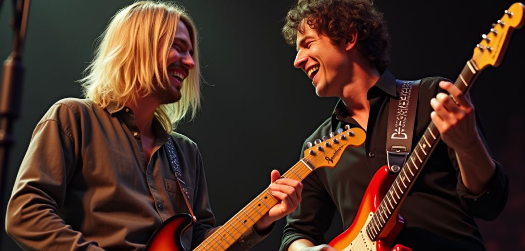 Avec quel guitariste Kurt Cobain était-il sur la photo originale lors