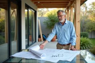 Véranda moderne avec espace lumineux et mobilier confortable