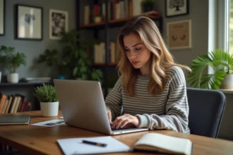 Rédacteur web travaillant sur du contenu optimisé pour le SEO