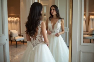 Kim Kardashian explore des créations pour sa robe de mariée