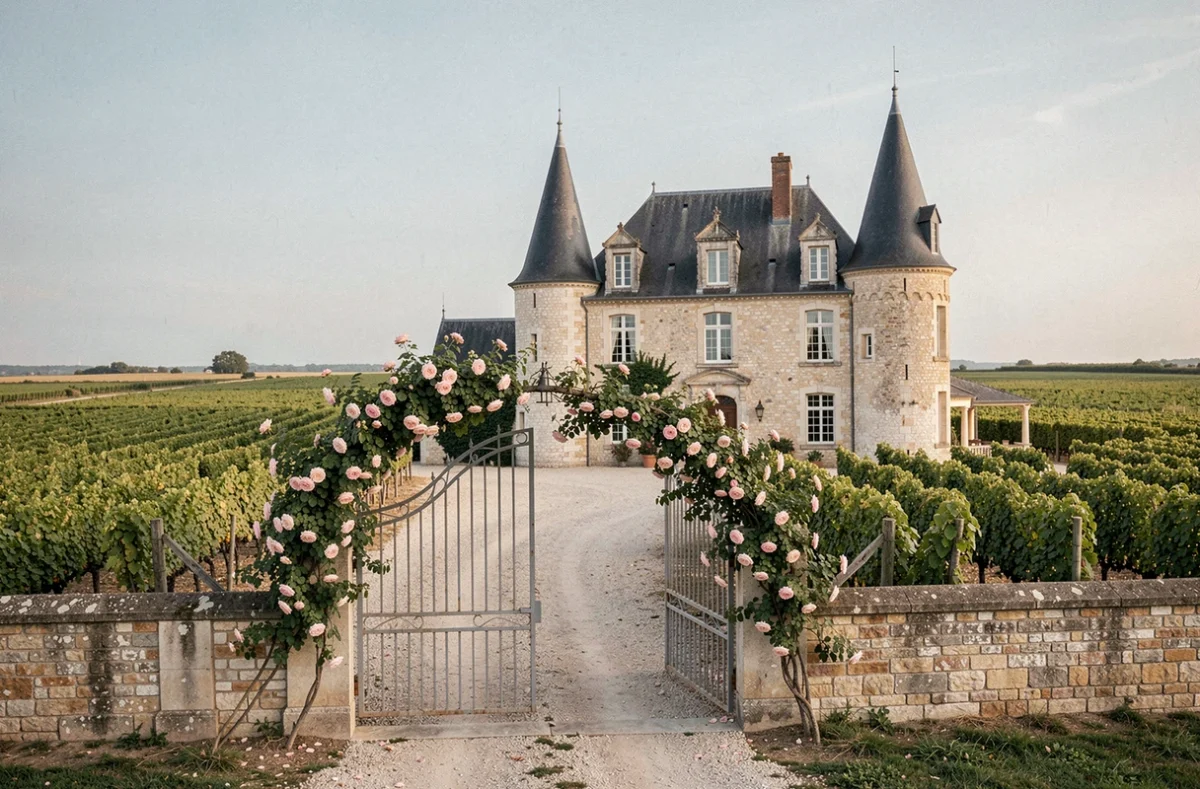 Les Tourelles à Saint-Christoly-Médoc, manoir en pierre entouré de vignobles du Médoc
