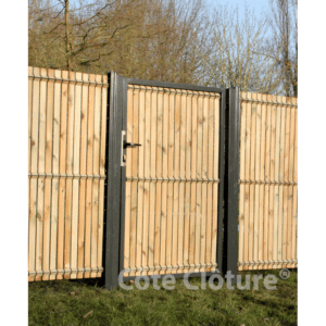 portillon de jardin et lames d'occultation bois