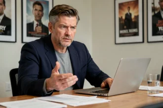 Réalisateur de cinéma en conférence de presse répondant aux critiques et polémiques sur ses films