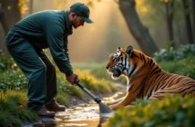 soigneur animalier au travail