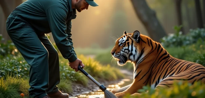 soigneur animalier au travail