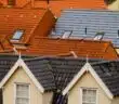 bird's eye view of assorted-color roof tiles