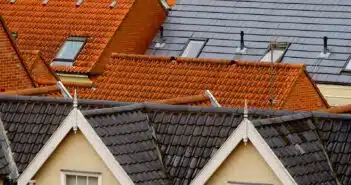 bird's eye view of assorted-color roof tiles